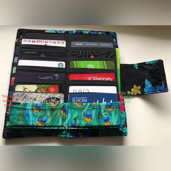 Women’s wallet / Credit card holder / Card organizer in peacock theme - Picture 3 of 16
